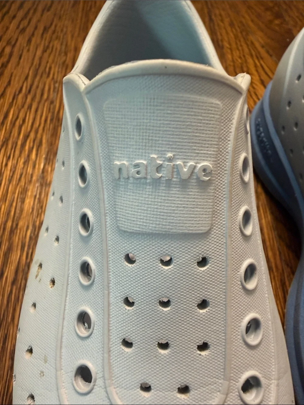 Native Kids Sugarlite Water Shoes in Light Blue with Yellow Accents